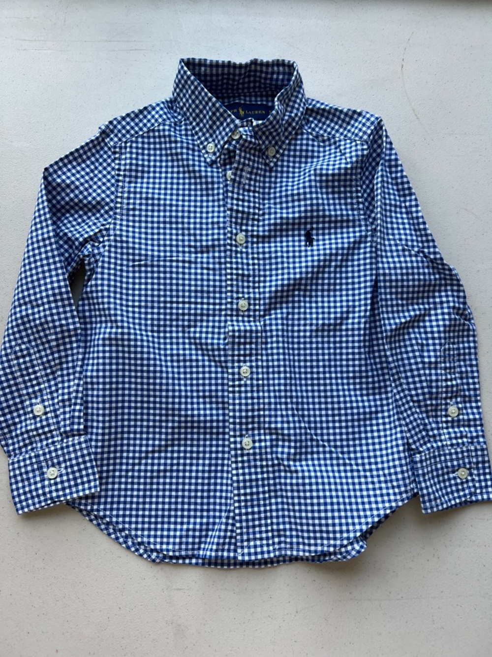 Ralph Lauren Blue & White Gingham Button-Down Shirt